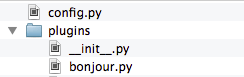 Plugins folder with bonjour.py